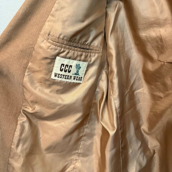 Vintage CCC Western Wear Men's Tan Corduroy Western Jacket - 44R - Picture 5 of 11